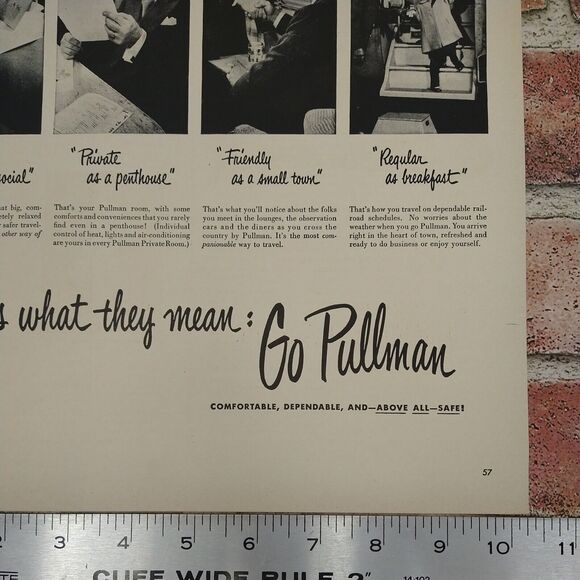 Pullman‎ Trains 10x14 No Matter How They Say It 1950 Original Retro Vtg PRINT AD - Picture 8 of 10